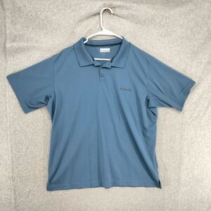 Columbia Polo Shirt Mens Size XL Slate Blue Short Sleeve Solid Outdoor Casual
